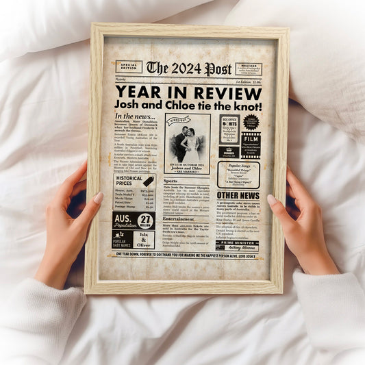 Year You Were Married Digital Personalised Anniversary Newspaper Poster