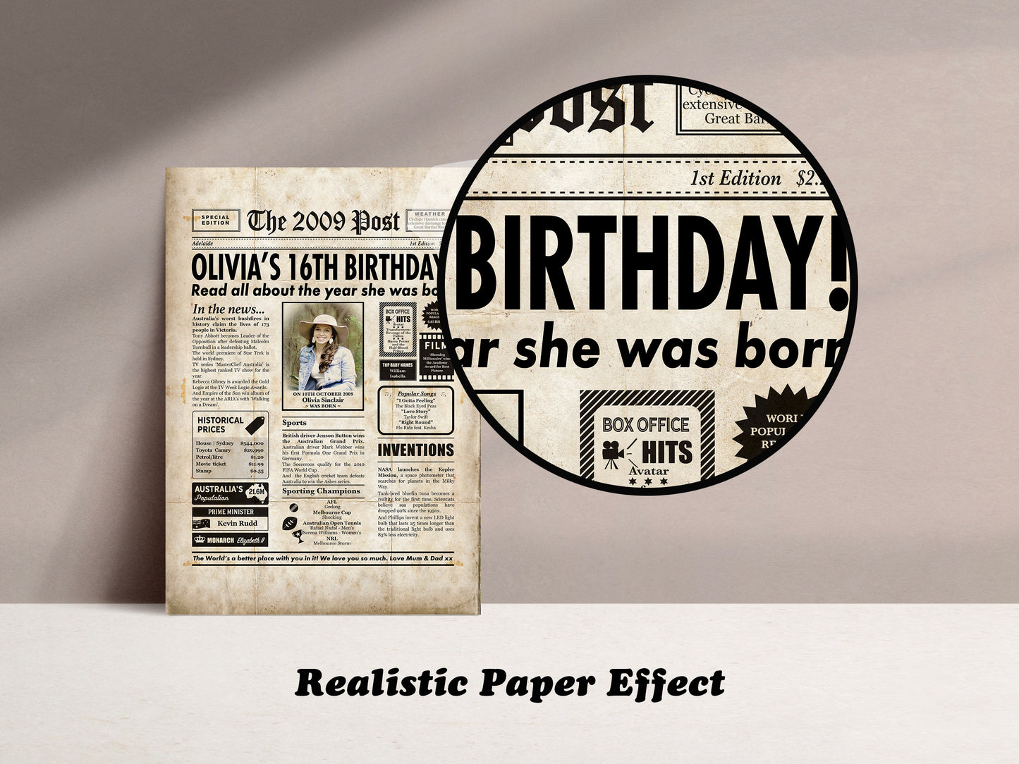 16th Birthday Digital Newspaper