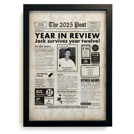 Graduation Framed Print for Year 12 Students