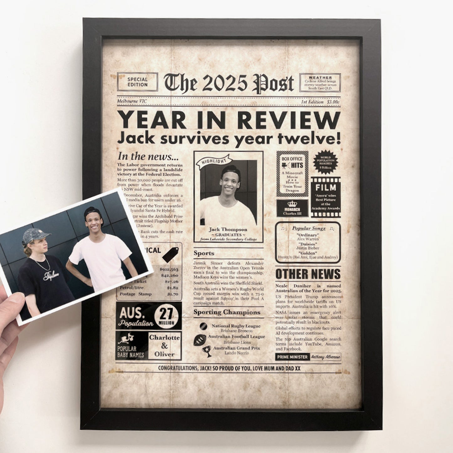 Graduation Gift - Class of 2025 Newspaper