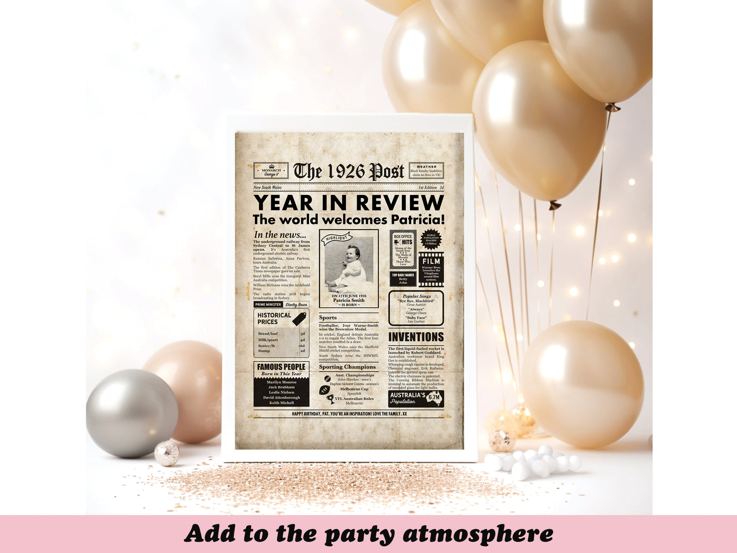100th Birthday Digital Newspaper