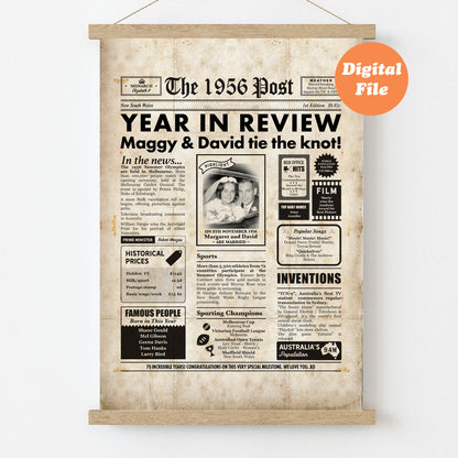 Year You Were Married Digital Personalised Anniversary Newspaper Poster