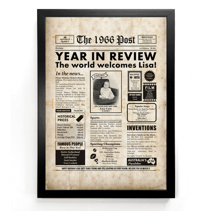 60th Birthday Newspaper Framed Print