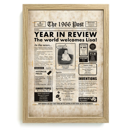 60th Birthday Newspaper Framed Print