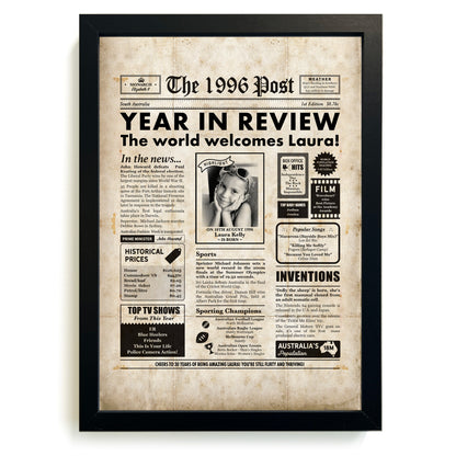 30th Birthday Newspaper Framed Print