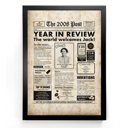 18th Birthday Newspaper Framed Print
