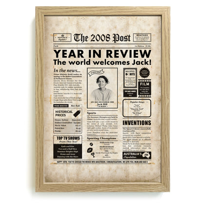 18th Birthday Newspaper Framed Print