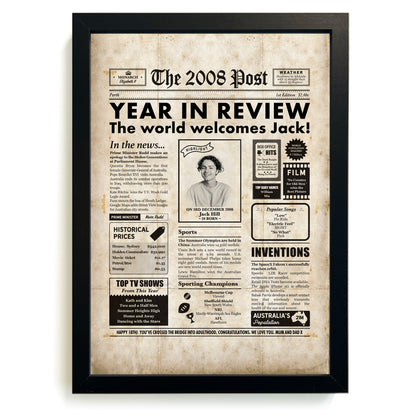 18th Birthday Newspaper Framed Print