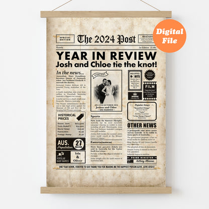 Year You Were Married Digital Personalised Anniversary Newspaper Poster