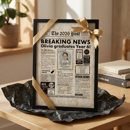Graduation Gift for Year 6 and Year 12 Students - 2026 Custom Australian Digital Newspaper