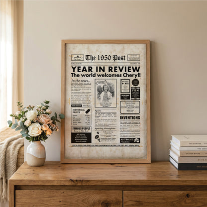 Born in 1950 | Personalised Digital Birthday Newspaper Gift