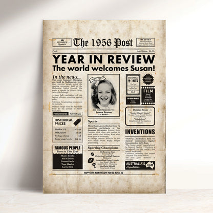 Born in 1956 | Personalised Digital Birthday Newspaper Gift