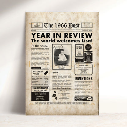 Born in 1966 | Personalised Digital Birthday Newspaper Gift