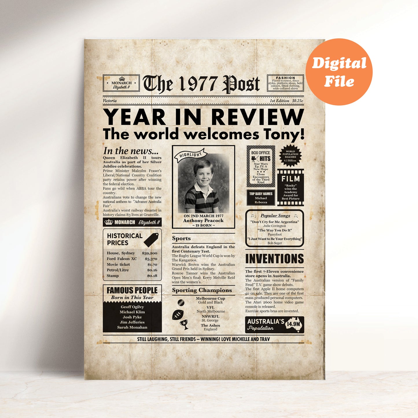 Born in 1977 | Australian Personalised Digital Newspaper