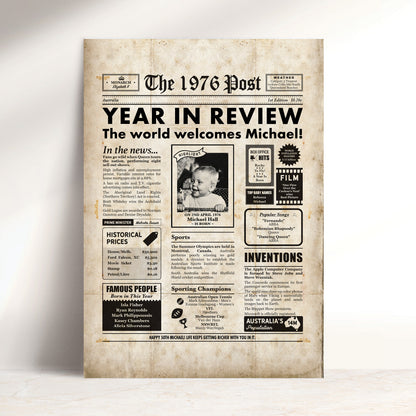 Born in 1976 | Personalised Digital Birthday Newspaper Gift