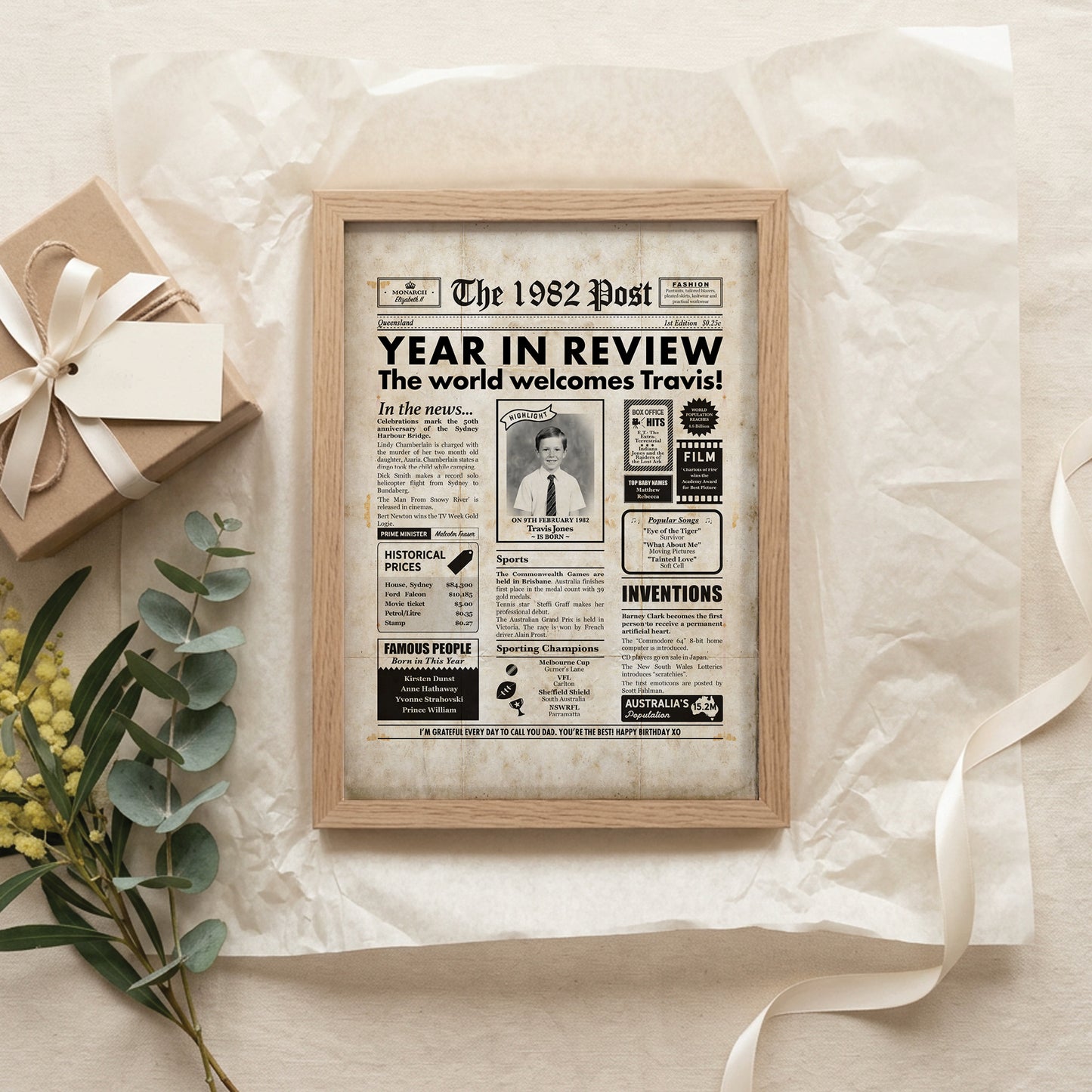 Born in 1982 | Personalised Digital Birthday Newspaper Gift