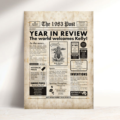 Born in 1983 | Personalised Digital Birthday Newspaper Gift