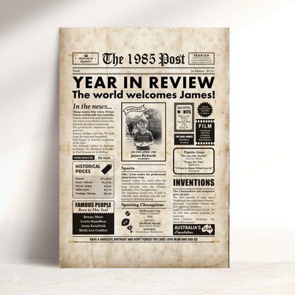 Born in 1985 | Personalised Digital Birthday Newspaper Gift