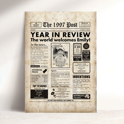 Born in 1997 | Personalised Digital Birthday Newspaper Gift