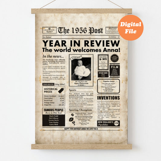 New Zealand 1956 70th Birthday Digital Newspaper