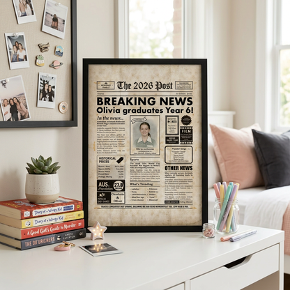 Graduation Gift for Year 6 and Year 12 Students - 2026 Custom Australian Digital Newspaper