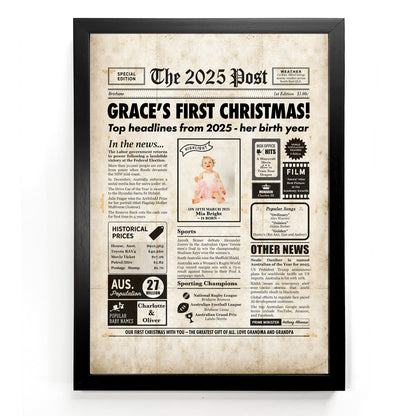 First Christmas Gift - 2025 Personalised Newspaper