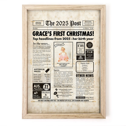 First Christmas Gift - 2025 Personalised Newspaper